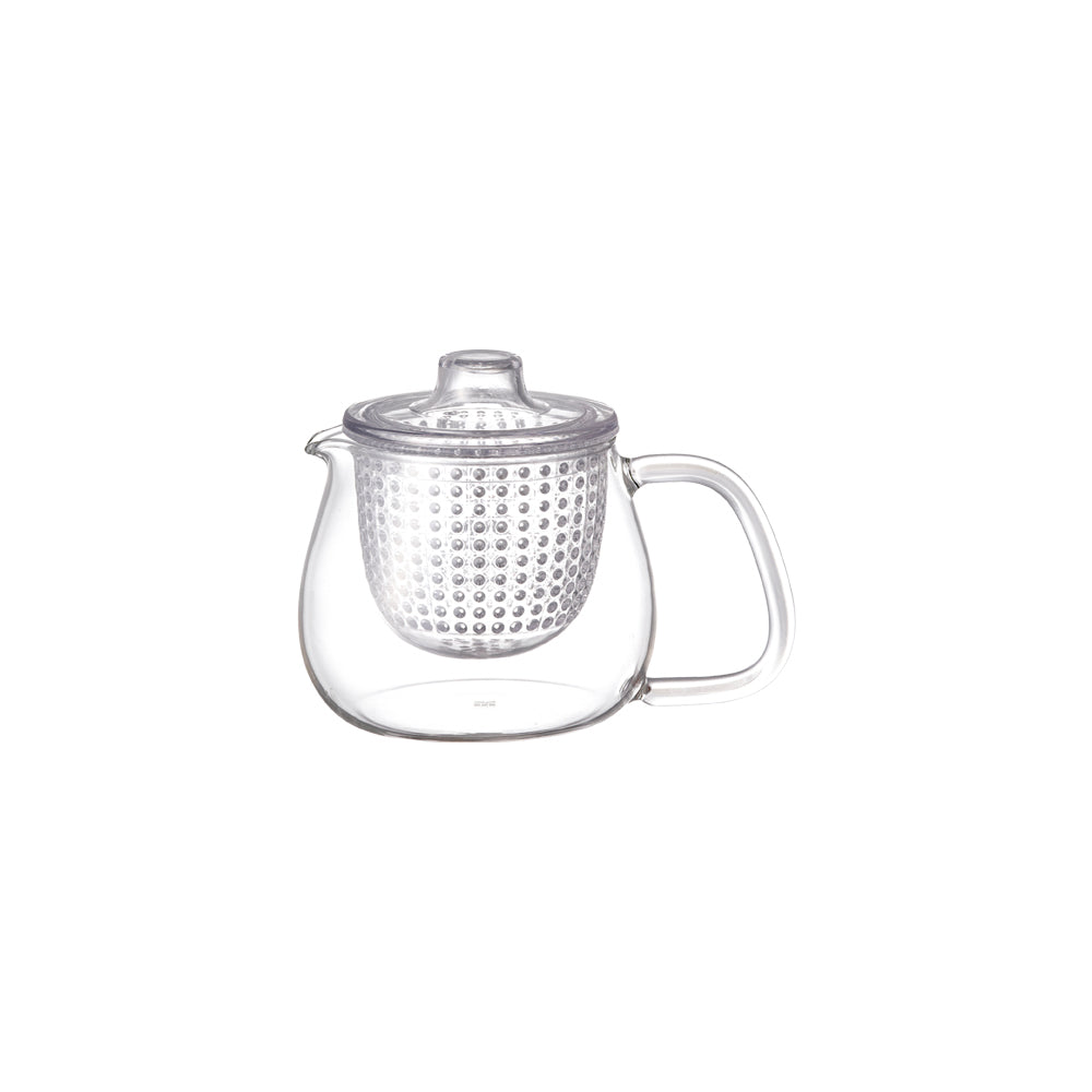 Théière en verre 450 ml avec couvercle et infuseur en plastique