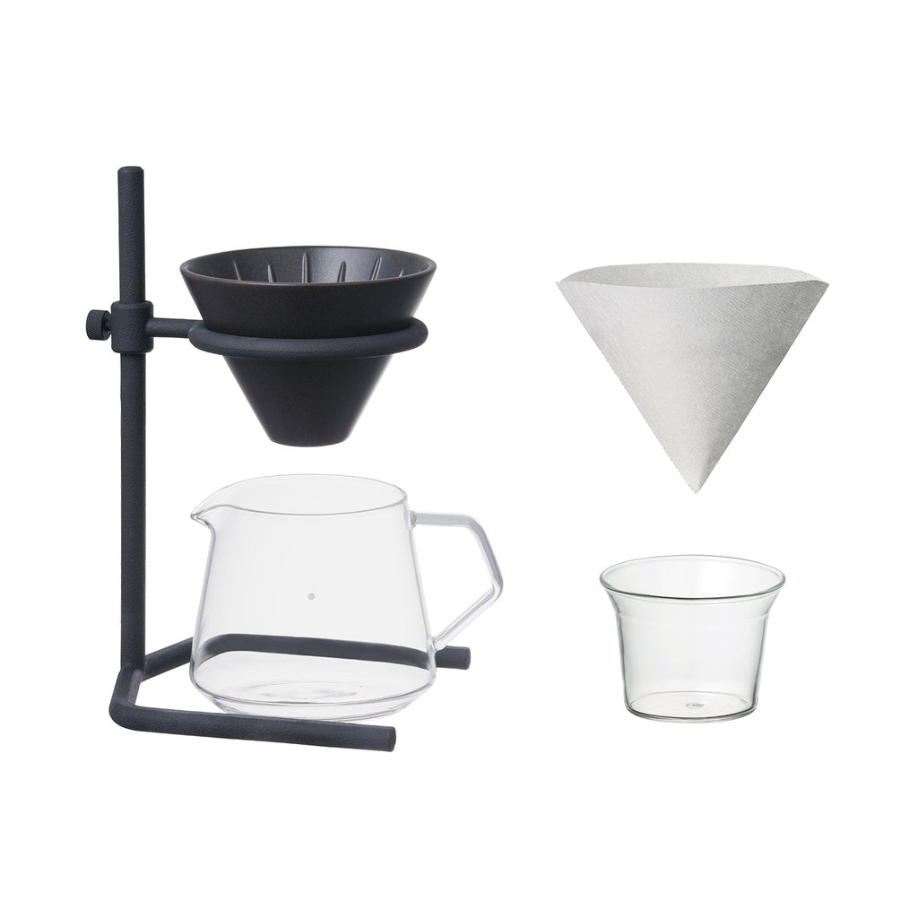 Support de verseur à café en fonte, set 2 tasses