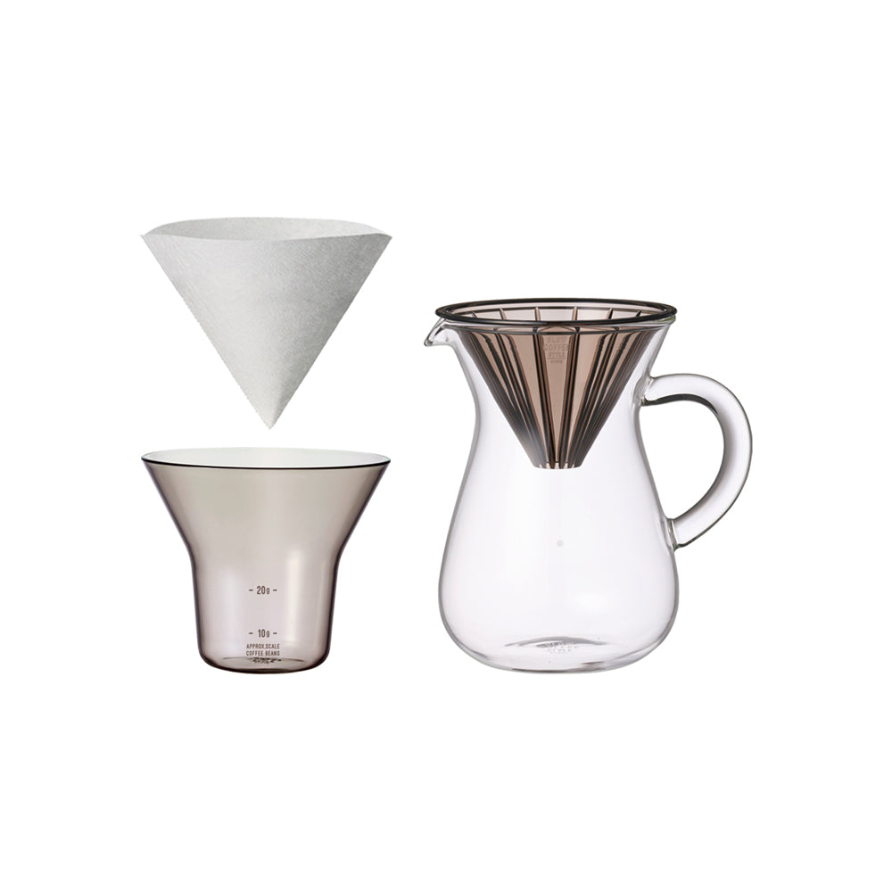Carafe à café pour versement direct 2 tasses avec filtre en acier inoxydable