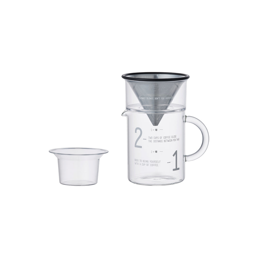 Verseuse à café 2 tasses avec filtre en acier inoxydable