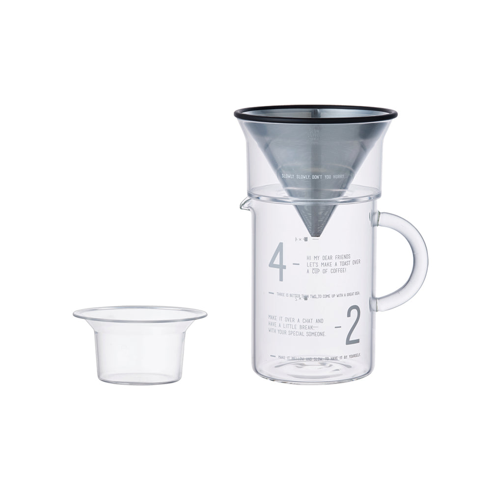 Service verseur à café 4 tasses avec filtre en acier inoxydable