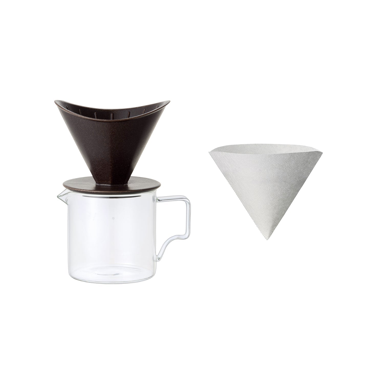 Cafetière à infusion lente et verseuse en verre - 2 tasses