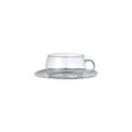 Tasse en verre et soucoupe en acier inoxydable 230 ml