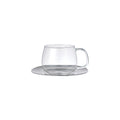 Tasse en verre et soucoupe en acier inoxydable 350 ml