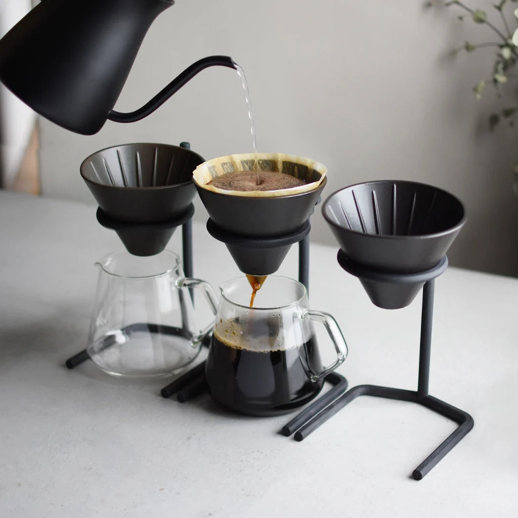 Support de verseur à café en fonte, set 2 tasses