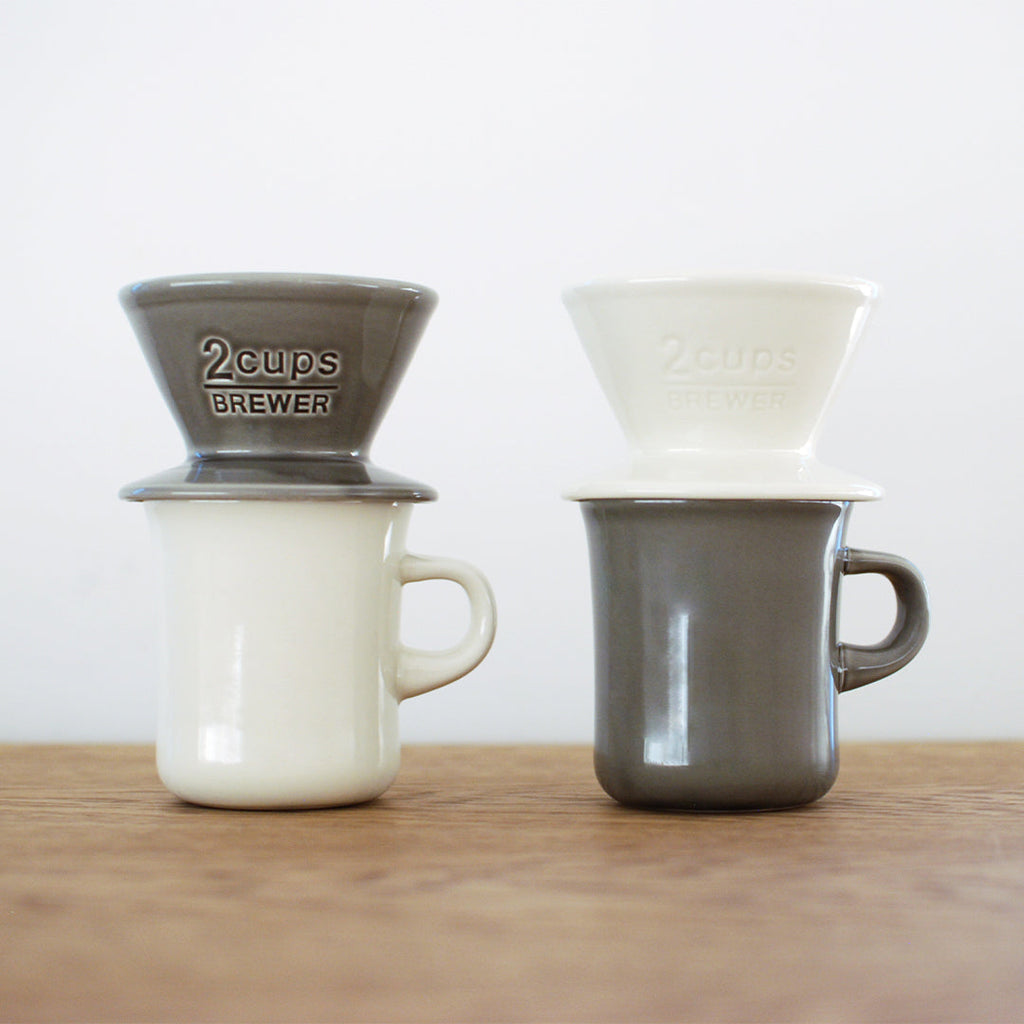 Verseuse à café manuelle 2 tasses en porcelaine