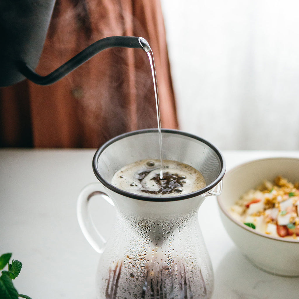 Verseuse à café filtre 4 tasses avec filtre en acier inoxydable