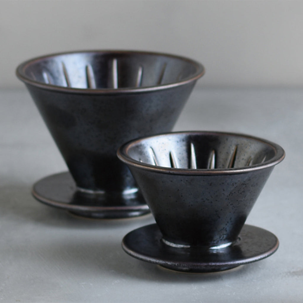 Verseuse pour café filtre en porcelaine spécialisée 2 tasses glaçage métallique