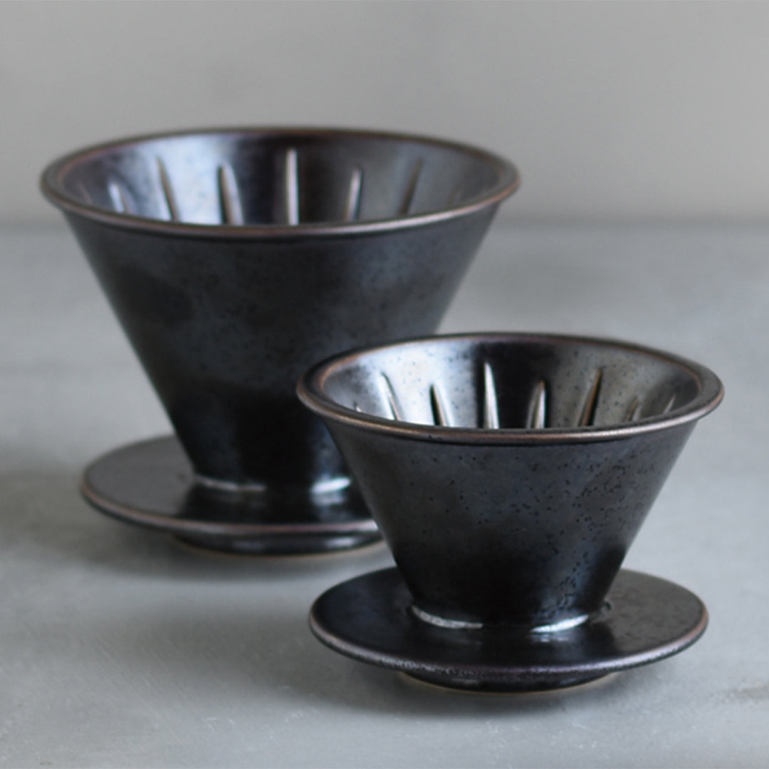 Verseuse pour café filtre en porcelaine spécialisée 2 tasses glaçage métallique