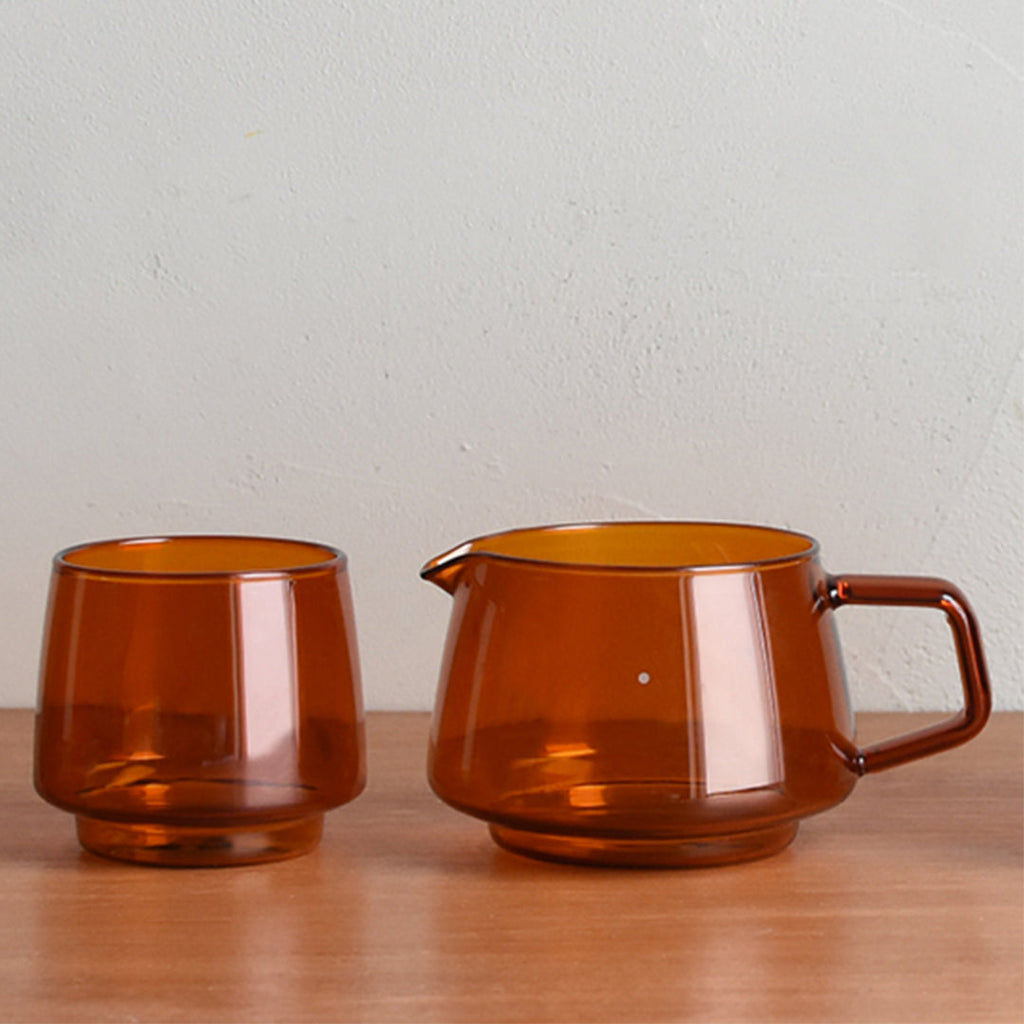 Verseuse à café en verre ambré 2 tasses