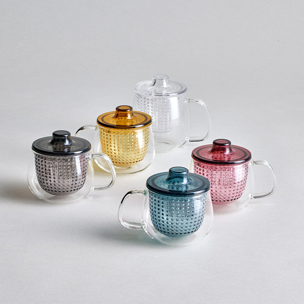 Mug en verre avec couvercle et infuseur 350 ml